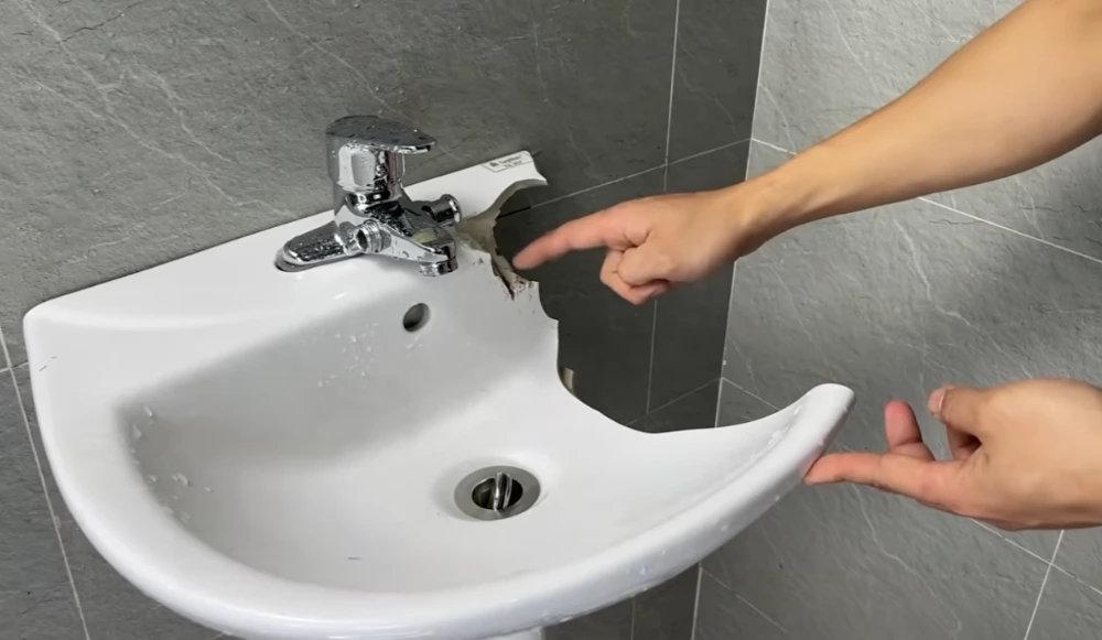 Broken bathroom sink repair